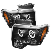 Ford F150 09-14 Strålkastare (Passar ej Xenon/HID-Modeller) LED (Utbytbara LEDs) - Svarta Spyder Auto